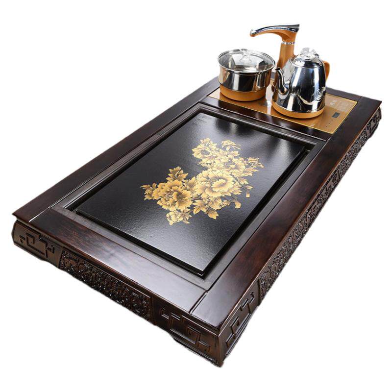 全自动茶盘实木一体电磁炉石茶台大茶海家用功夫茶具茶托简约智能