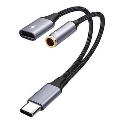 手机音频转接充电线C转3.5加充电