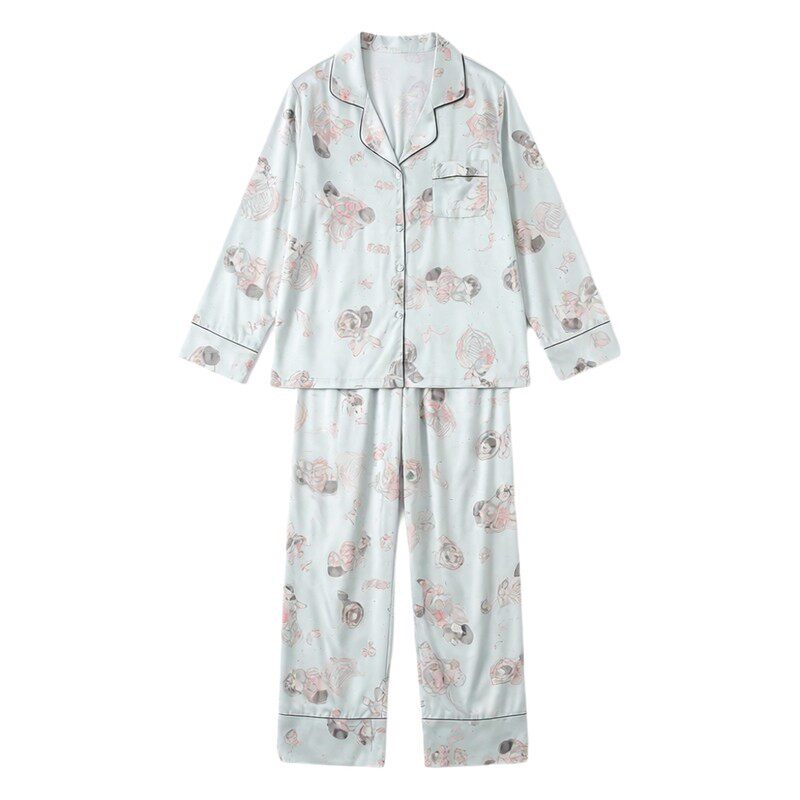 小猫纯欲带胸垫夏季四件套家居服