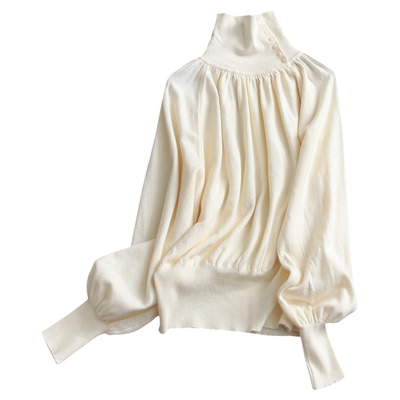 慵懒针织衫灯笼袖显瘦长袖女毛衣