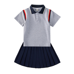 校服定制一模一样幼儿园园服夏季毕业照服装灰色纯棉小学班服套装