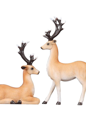 招财梅花鹿简约摆件玄关装饰礼物