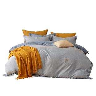 水星家纺全棉磨毛被套单件裸睡A类抑菌保暖被子罩秋冬床品