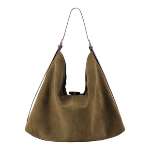 YOCAMU麂皮托特包女大容量斜挎小众复古通勤大包真皮单肩腋下包