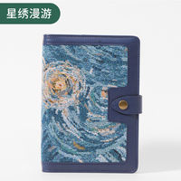 A6 Embroidery Artistic Niche Notebook, high appearance level, retro fabric notebook, blank diary, planner, stamped notebook thumbnail 5