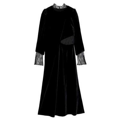 AMERI露腰复古风格连衣裙