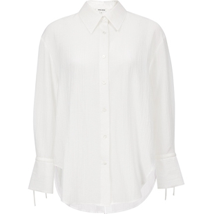 Vero Moda衬衫2025秋季新款含莱赛尔系带后身开叉上衣325305009