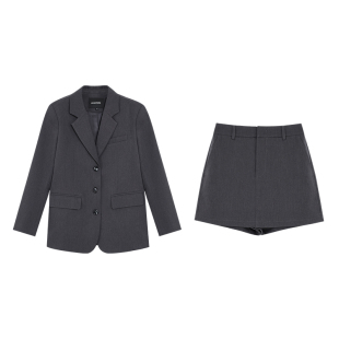 pusumede经典颂歌 高级感西装外套女宽松上衣a字防走光短裤裙套装