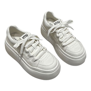 真皮秀气小白鞋女运动鞋2026春季新款时尚百搭厚底板鞋显瘦显腿长