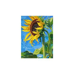向日葵绽放的向日花diy数字油画花卉手工填色消磨时间手绘丙烯画