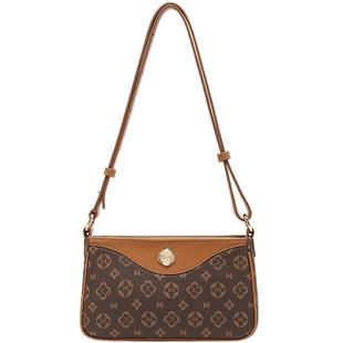 稻草人新款小方包日常百搭撞色单肩斜挎包大容量女款手提信封包包