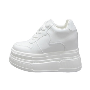 超高跟14cm小白鞋厚底12cm内增高女靴小个子松糕鞋百搭休闲运动鞋