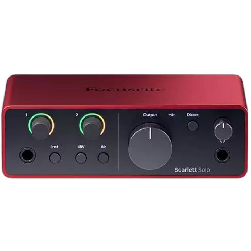 Focusrite福克斯特solo4有声书直播录音编曲吉他接口专业声卡套装