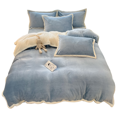 双面加厚牛奶羊羔绒被套单件180x200cm加厚保暖珊瑚绒被罩四件套3