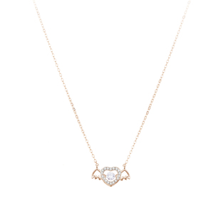 「天使降落」跳动的心纯银项链轻奢小众高级感七夕节女友生日礼物