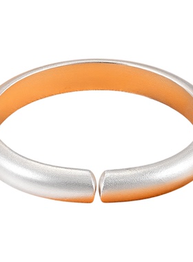 银千造 古法泥鳅背纯银手镯足银999实心开口手工银镯子女款简约镯