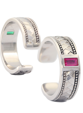 复古马鞍编织戒指小众高级感镶钻可调节开口戒指气质个性指环饰品