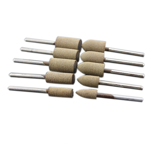 DAP橡胶牛皮打磨头芝麻小磨头圆柱形子弹型磨轮除锈抛光3柄10个装