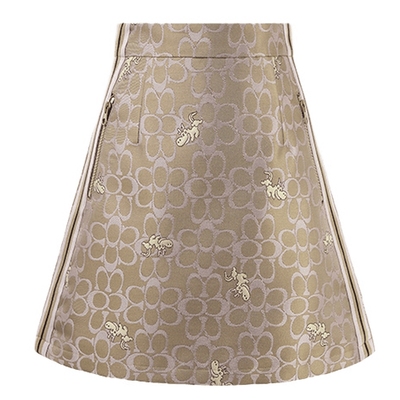 MISSCOCOON老钱风老花撞色运动机能风半身裙春款