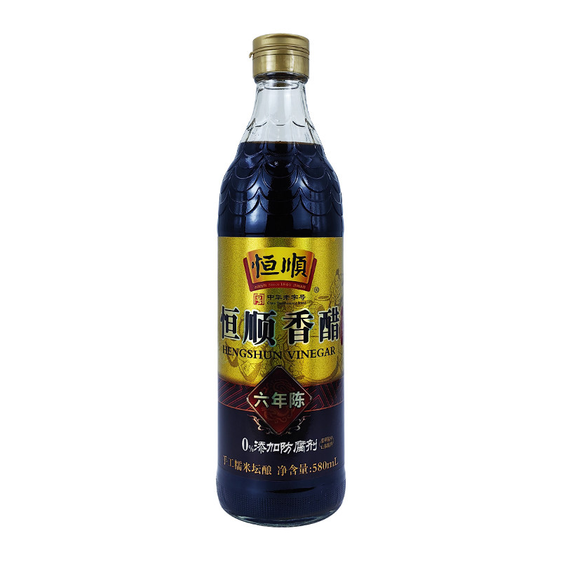 0添加580ml×12瓶恒顺镇江香醋六年陈礼品醋纯粮酿造老陈醋调味醋