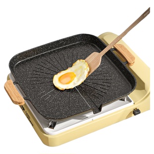 户外麦饭石卡式炉烤肉盘烧烤盘铁板烧盘韩式专用电磁炉煎烤盘家用