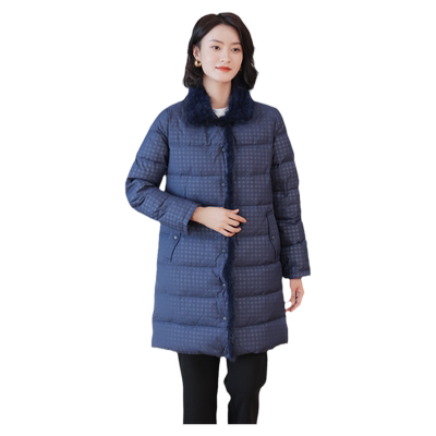 经典简约貂毛领羽绒服外套