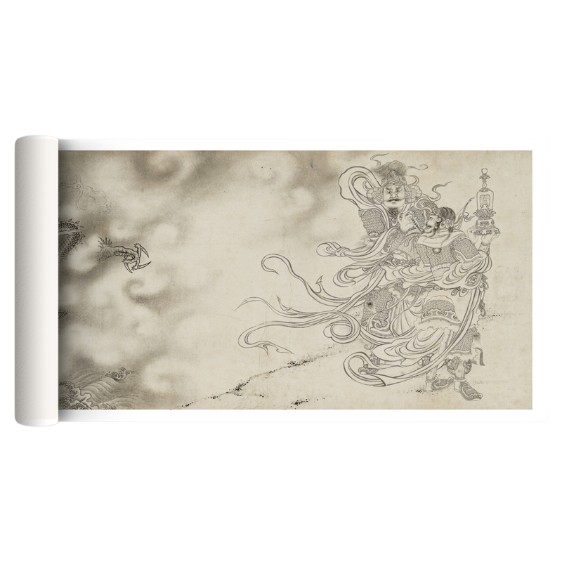 李公麟《百佛来朝图》人物白描画