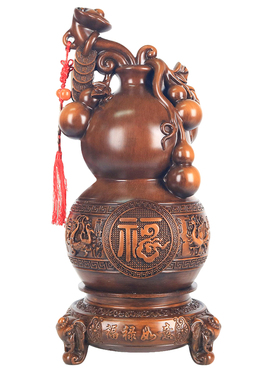 《福禄如意葫芦》带转盘可旋转客厅大堂摆件（直径21高42cm）YW