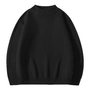 回力毛衣男半高领保暖2025冬季新款长袖针织衫打底衫男款黑色内搭