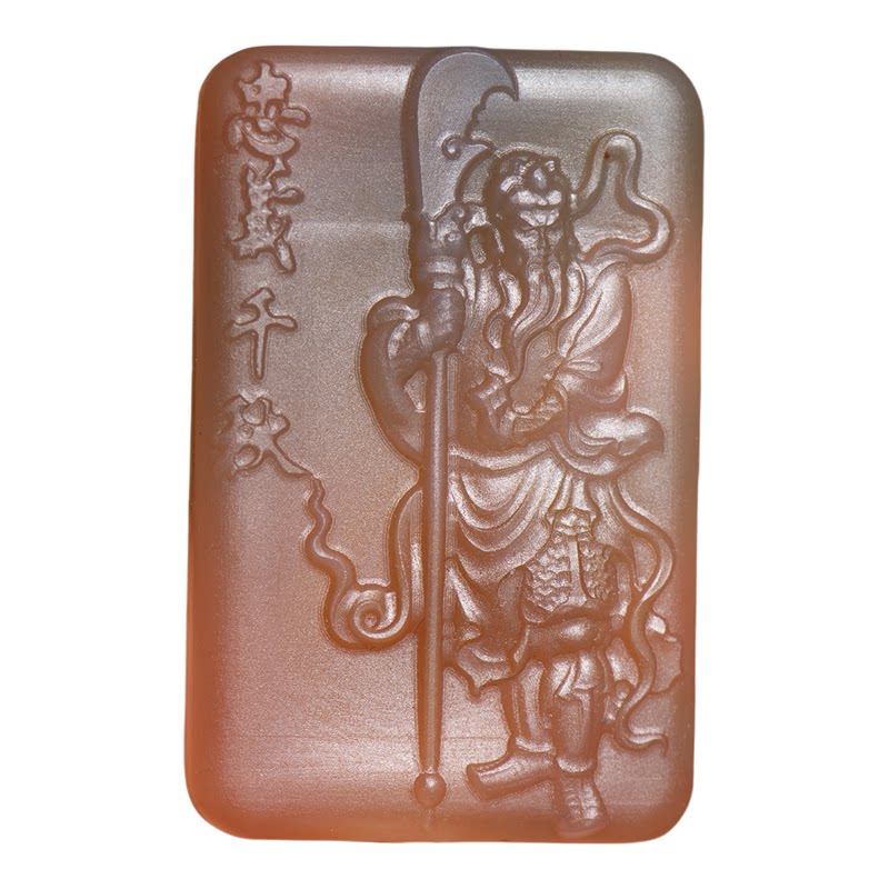 天然红玛瑙雕刻关公吊坠