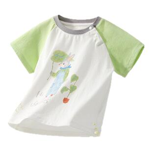 贝肽斯儿童短袖T恤2026夏装新款男童纯棉抗菌打底衫女童夏款上衣