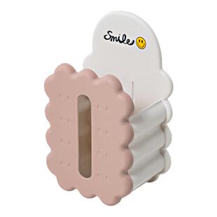 创意饼干造型纸巾收纳盒壁挂式家用纸巾盒厨房宿舍卧室免钉抽纸盒