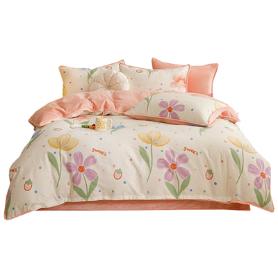 棉加绒加厚加绒单面绒被套牛奶绒