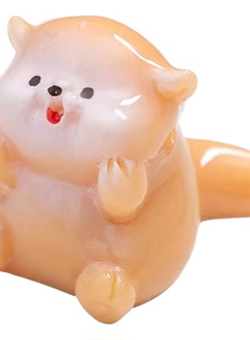 微景观可爱小水獭公仔萌粒摆件