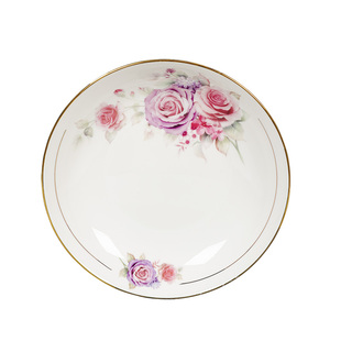 景德镇陶瓷菜盘7/8英寸汤盘、饭盘、装菜盘 炒菜盘骨瓷家用圆形盘