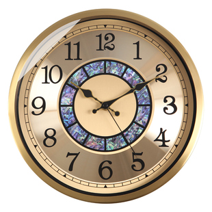 TQJ黄铜简约静音挂钟客厅轻奢家用时尚时钟挂墙表卧室创意石英钟