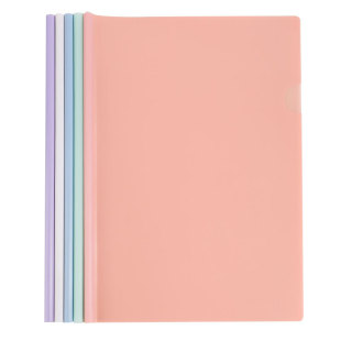 新品10个装A4上汇抽杆夹莫兰迪文件夹资料册收纳实色边角三角透明水滴圆办公用品试卷票据塑料纸板大学生报告