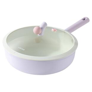 卡罗特钛陶瓷炒锅家用不粘锅平底煎锅炒菜锅不沾电磁炉燃气灶专用