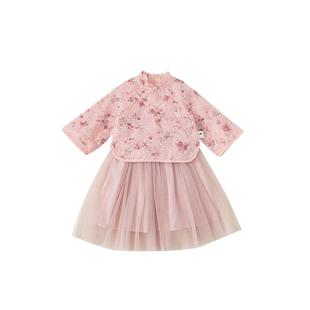 女童汉服女孩新中式唐装套装裙儿童早春装2026新款女宝国风连衣裙