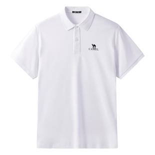 骆驼男装Polo衫男T恤春夏凉感透气弹力宽松翻领商务短袖半袖上衣