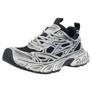 马克华菲男鞋2026新款增高厚底老爹鞋男款透气做旧脏脏鞋男士潮鞋