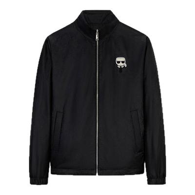 KARL LAGERFELD卡尔拉格斐拉链logo头像棉服秋季男士外套老佛爷