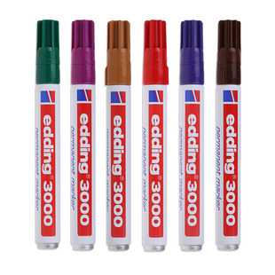 德国edding/威迪 3000 不易掉色标记 手绘油性记号笔 Permanent Marke