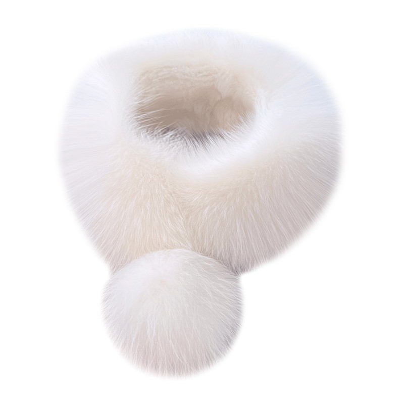 小雪球狐狸毛双面毛围脖皮草围巾