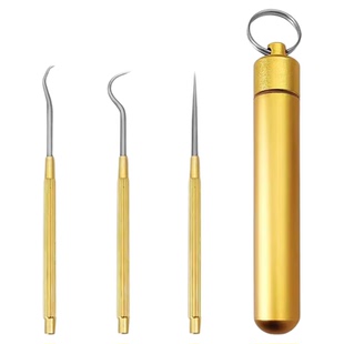 牙签304不锈钢金属掏剔牙缝钩针塞随身便携带抠扣牙工具套装神器