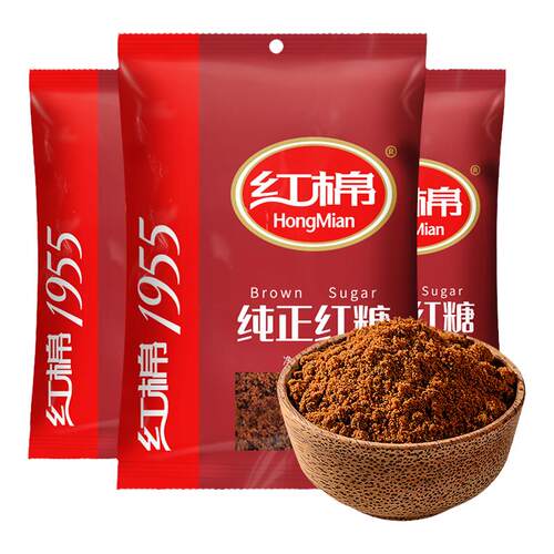 红棉红糖粉400gx6袋装纯正红糖老红糖土红糖甘蔗红糖女生食糖批发