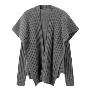 [100%绵羊毛]TKY SHOP圆领坑条毛衣女2025冬新款慵懒高级感针织衫