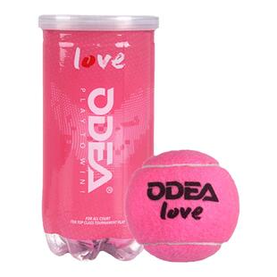 ODEA欧帝尔训练球粉色限定love款网球女生礼物2粒罐装比赛训练球