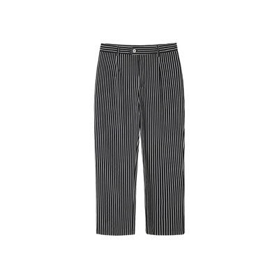 韦恩泽维尔休闲宽松四季条纹西裤