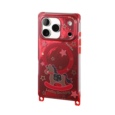 dokdatdap方形木马原创iPhone17pro手机壳个性新年适用苹果16pro磁吸手机壳可爱手绘卡通反光苹果17潮流小众